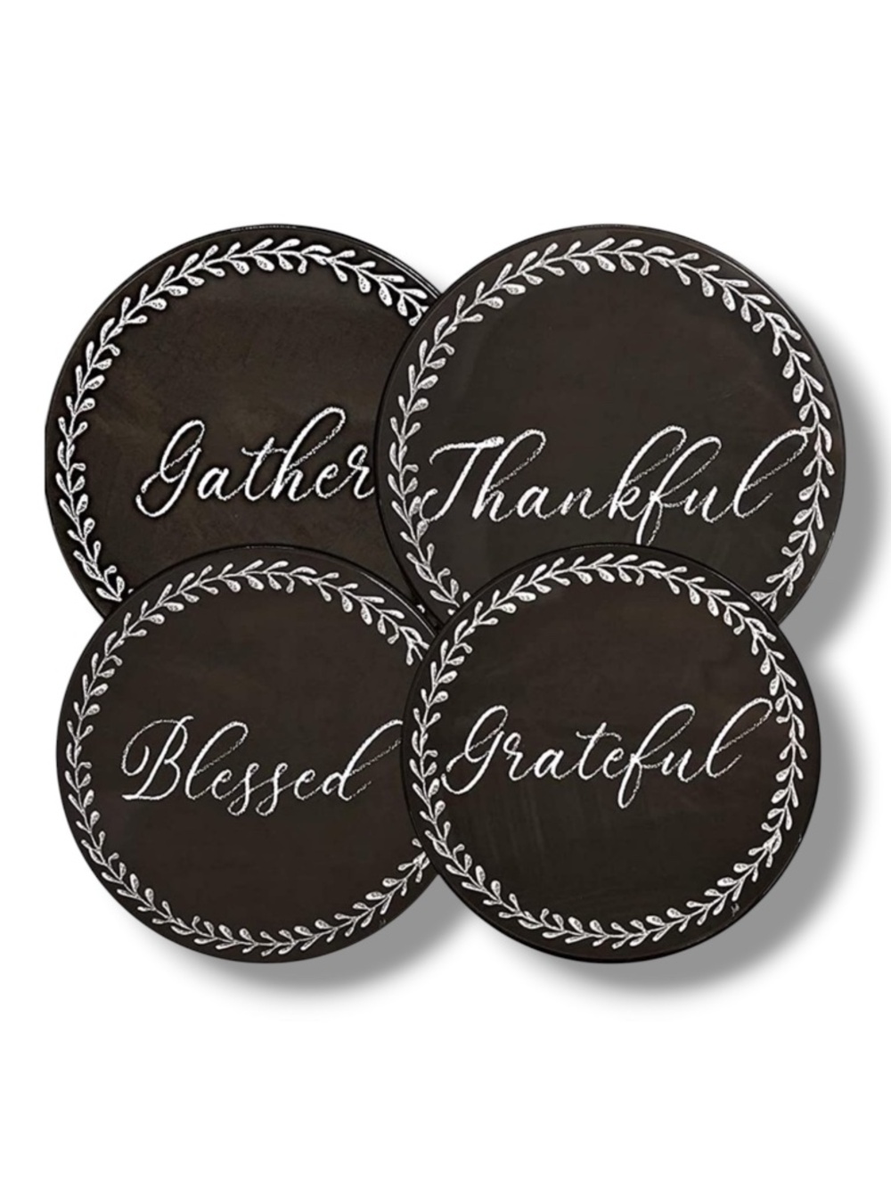 Range Kleen Range Covers Chalkboard Farmhouse Style Black White 4 piece set